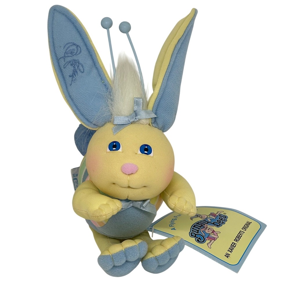 VTG Cabbage Patch Kids BunnyBee‎ Plush Blue Yellow Pastel Stripe 1994 Xavier